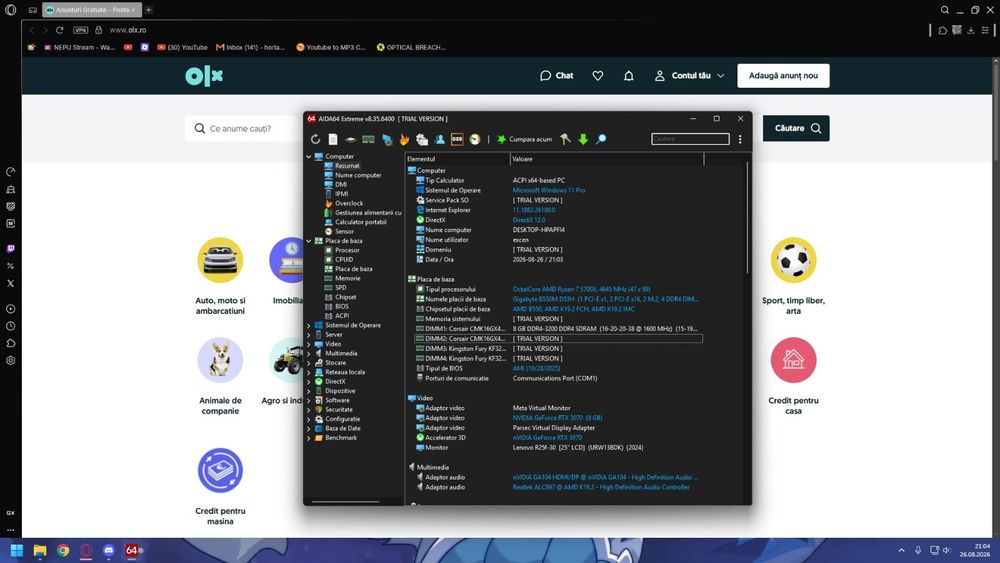 Kit AMD Ryzen 7 5700x + B550M DS3H + 32GB DDR4