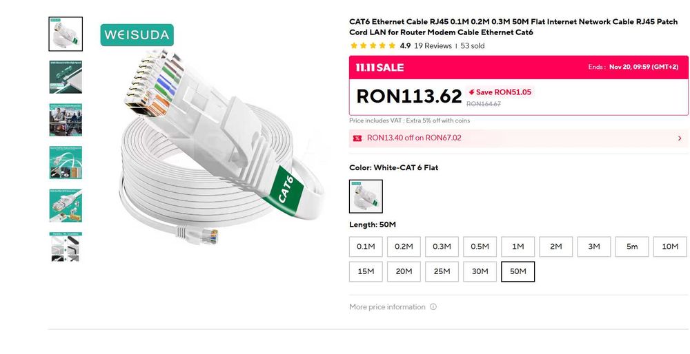 CAT6 Ethernet Cable 50M