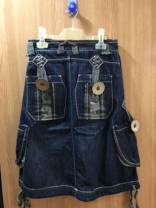 Fustă de blugi 3 sferturi cu buzunare