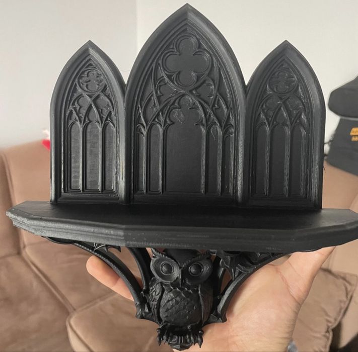 Mini Raft De Perete Forma Bufnita Gothic