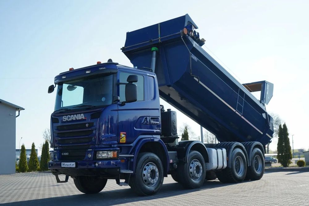MAN G 490 / 8x4 / BASCULATOR SPATE / CLAPETĂ HIDRAULICĂ / CORTINĂ AUTOMATĂ / MANUALĂ / EURO 6