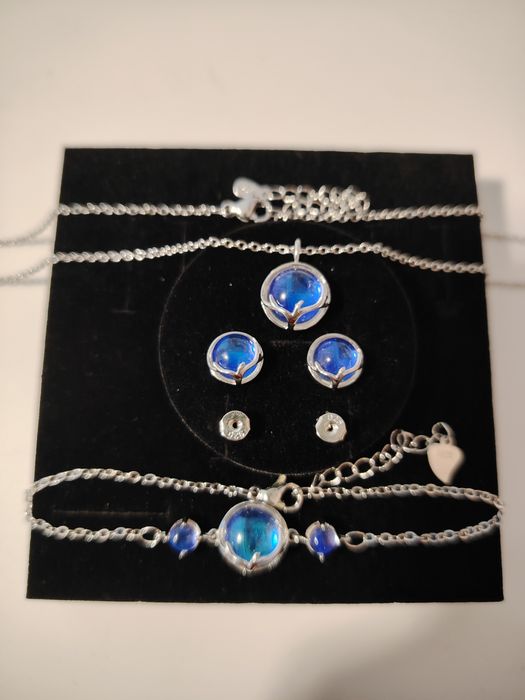 Set cu opal schimbător la lumină S925