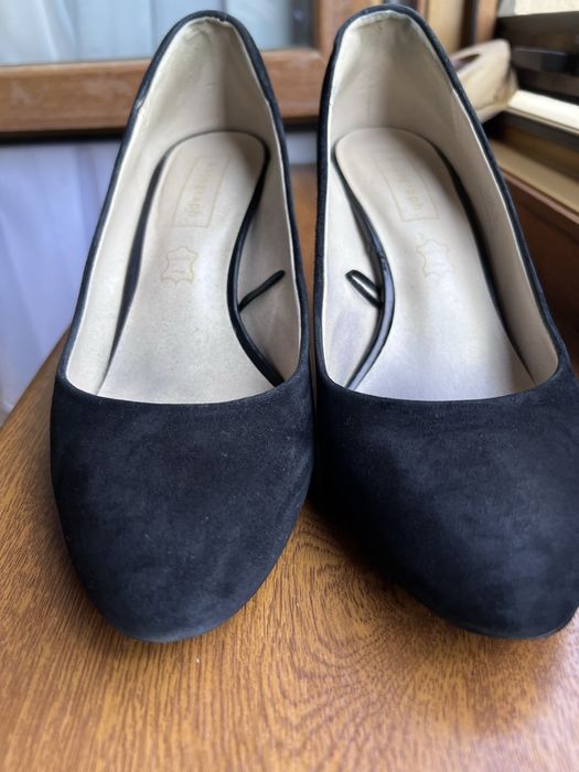 Pantofi stiletto Autograph-Marks & Spencer-piele întoarsă neagră, 40