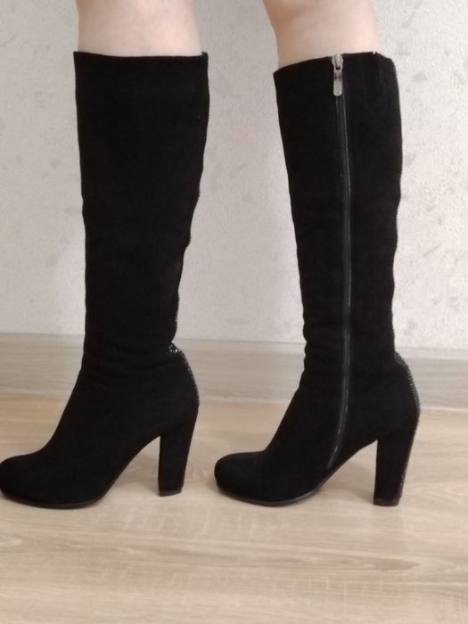 Сапоги замшевые зимние