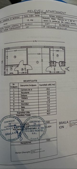 vand apartament 2 camere vis a vis de statistica renovat si utilat