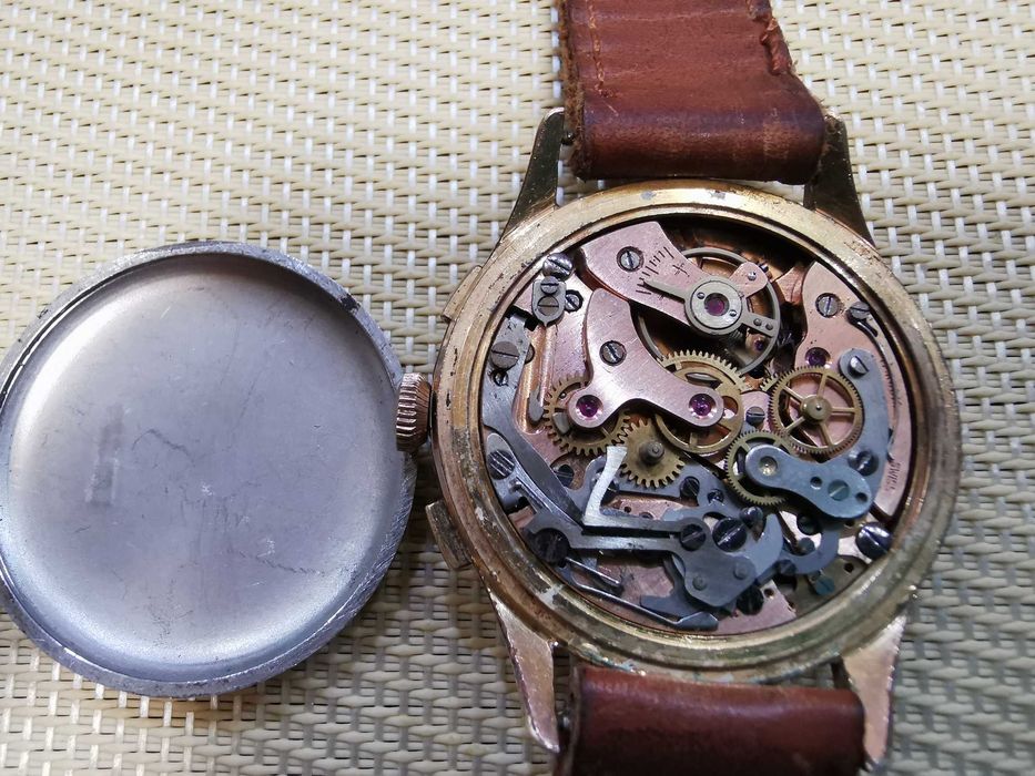 Рядък позлатен Morris ferrotex  Chronographe