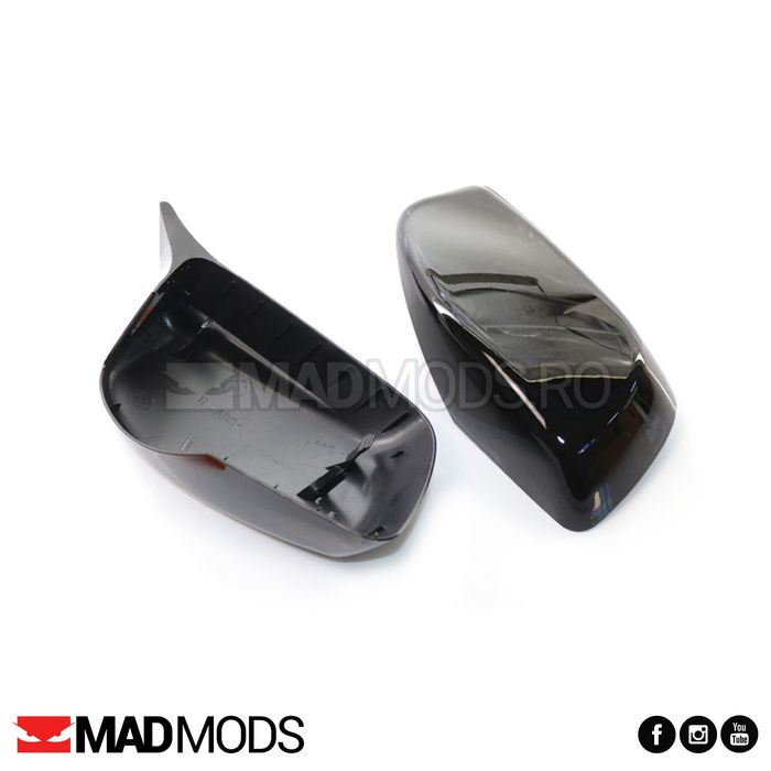 Set capace oglinzi M BMW Seria 5 6 E60 E61 E63 E64 NFL, Negru Lucios