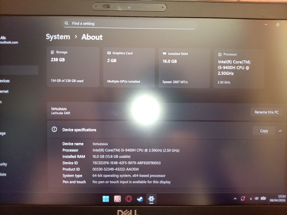 Laptop Dell Gaming i5 / 16GB RAM / SSD + Accesorii / 200 FPS CS:GO