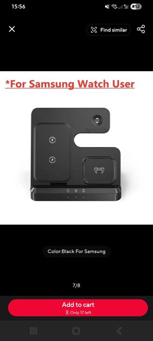 Stație de încărcare wireless 3 în 1 pentru Samsung