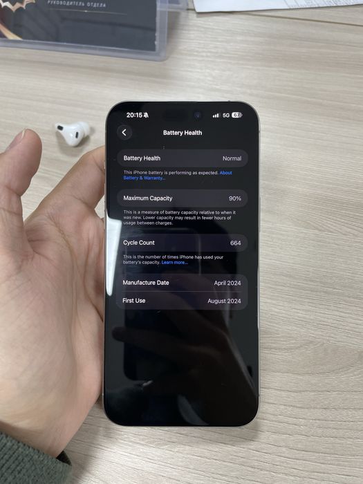 Айфон 15 про макс 256гб 90%
