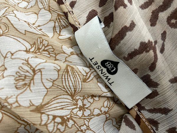 Дамска блуза TWINSET размер S леопардова щампа и дантела