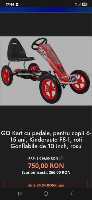 Cart cu pedale kinderauto