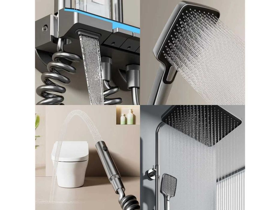 Sistem de duș de lux cu baterie iluminată LED stil și funcționalitate