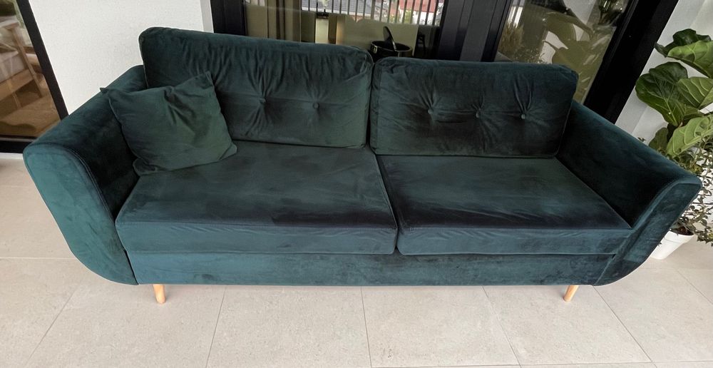 Sofa canapea extensibila verde