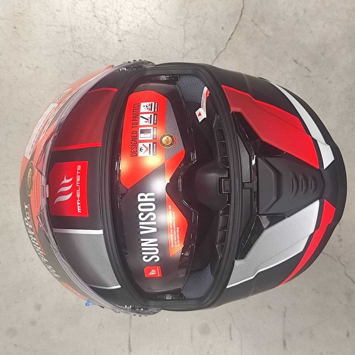 ПРОМОЦИЯ Каска MT THUNDER 4 SV Treads B5 Matt GREY/RED - Код: 71788