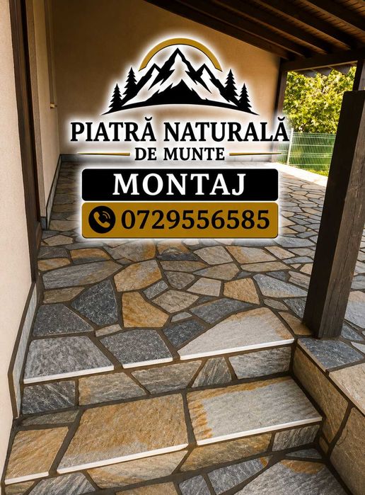 piatra naturala de munte si montaj
