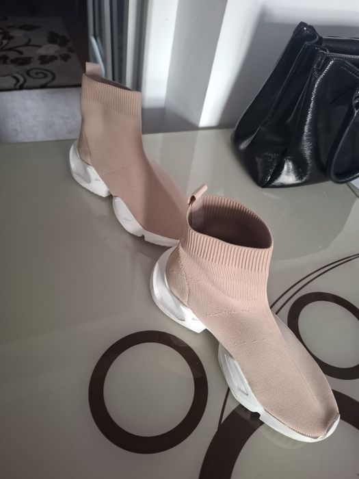 Botine de dama din pânză culoare bej