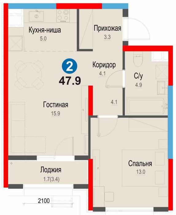 2 хонали, Янгиабод метро йонида, NRG ZAMON Биринчи тулов=11 079у.е.(S)
