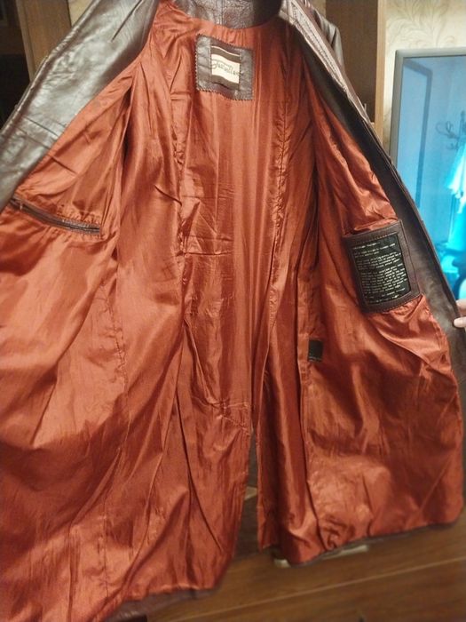 Кожаный плащ ручной работы