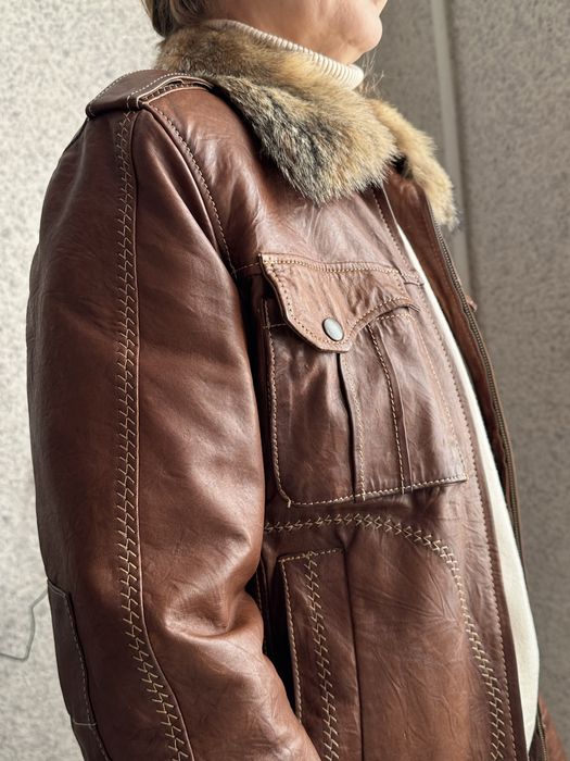 Мужская кожаная куртка Perfollo.