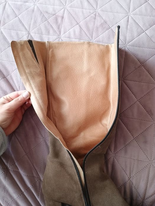 Велурени ботуши, бежови