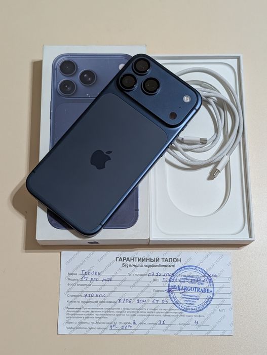 iPhone 17 Pro Max 256 gb ёмкость 100 цикл 42