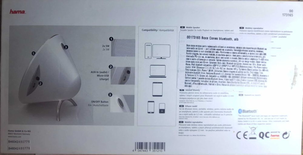 Boxe Bluetooth Hama Cones – set 2 boxe