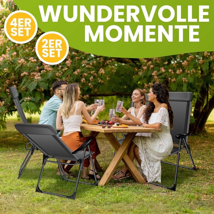 KESSER Комплект от 2 градински стола, алуминиеви, регулируеми 7 посоки
