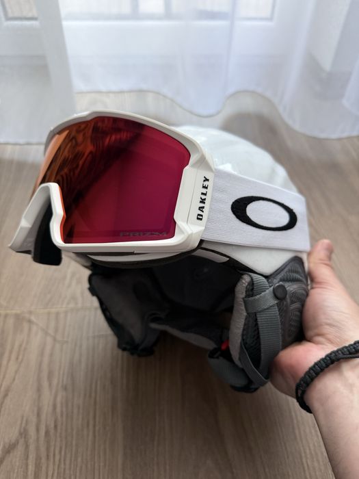 Ochelari ski Oakley Line Miner L Matte white Prizm + casca ski S/M