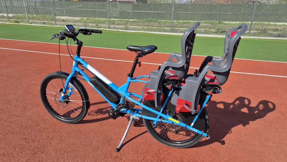 Bicicletă Cargo Electrică Yuba Kombi – Longtail, 2 Scaune Copii, Motor Central