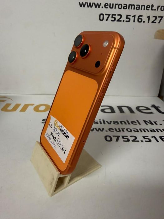 Telefon mobil Apple iPhone 17 Pro, 256GB, 5G, Cosmic Orange, Bat -T-