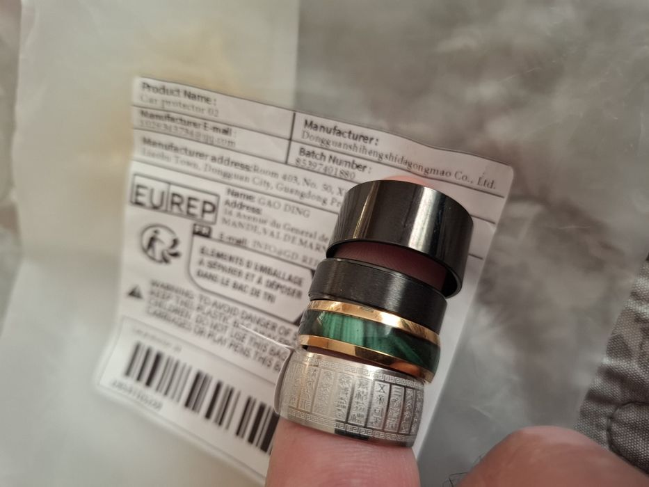 2 inele inox ,2 inele titan