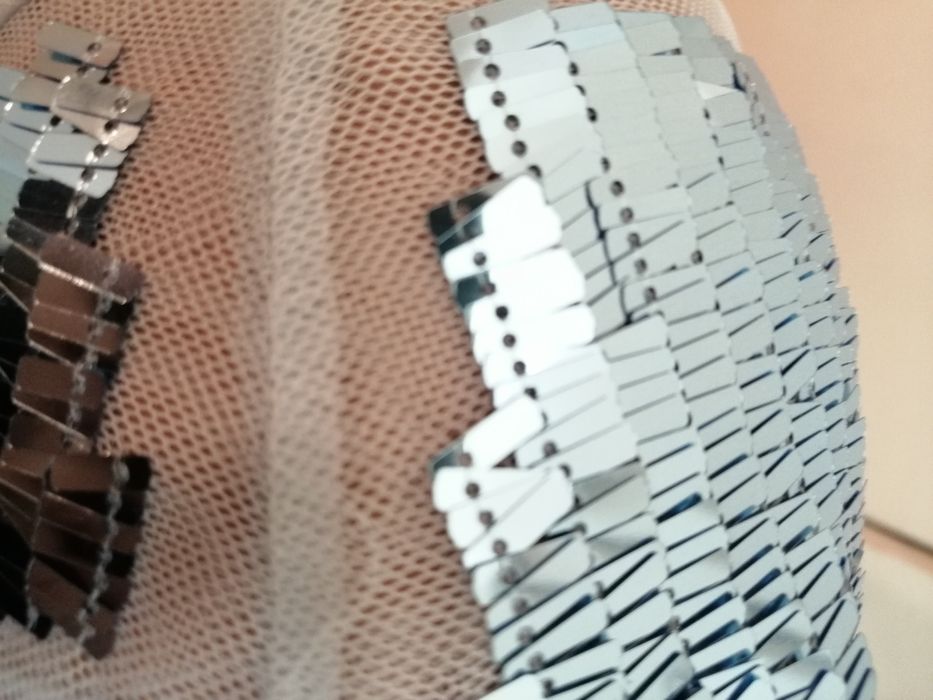 Дамски топ Patrizia Pepe, вечерна риза с пайети