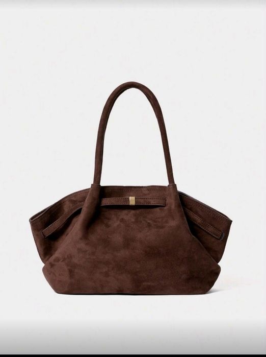 Чанта кафява велур