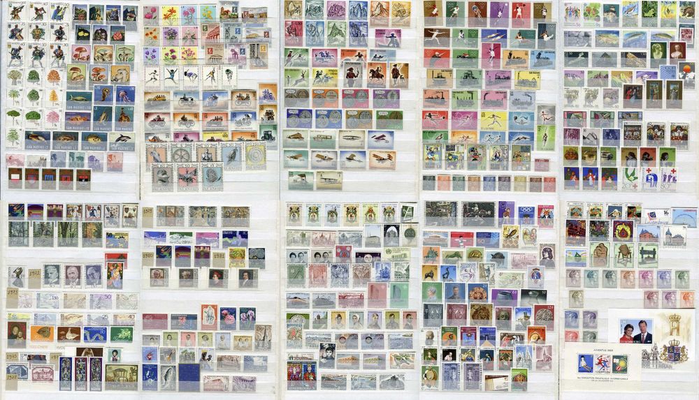 Албум SG A4 с 450 чисти марки (MNH) Сан Марино, Люксембург, Лихтенщайн