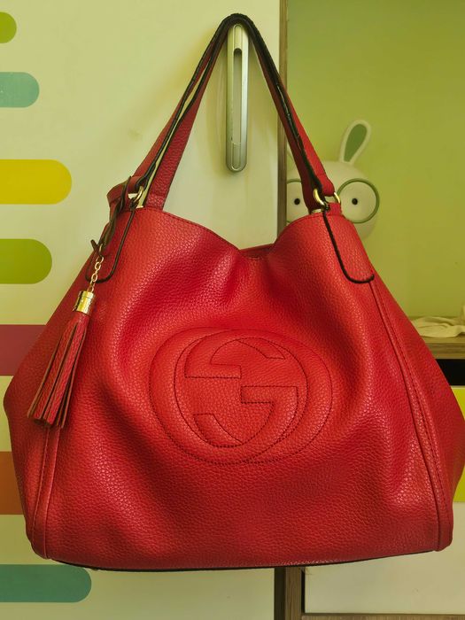 Gucci дамска червена чанта