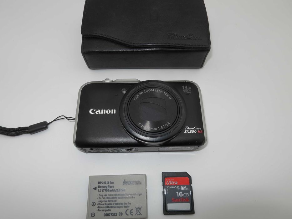 Canon PowerShot SX230 компактен цифров фотоапарат, дигитална камера 14x Оптичен Зум, Вграден GPS, HS System, Пълни Ръчни Контроли, работи Отлично!