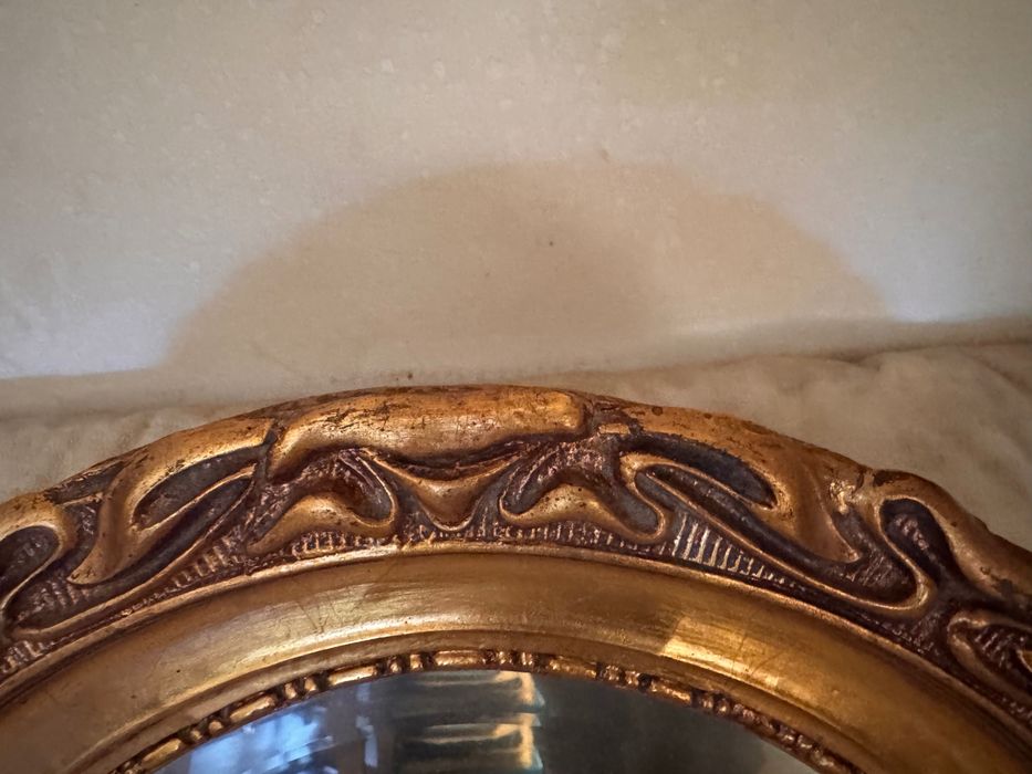 SUPERBE !!!-Set DOUA OGLIZI VENETIENE Stil Baroc Rococo-Vechime Peste 110 ANI cu FOITA de AUR de 24K