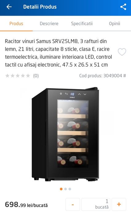 Răcitor vinuri SAMUS srv25lm8
