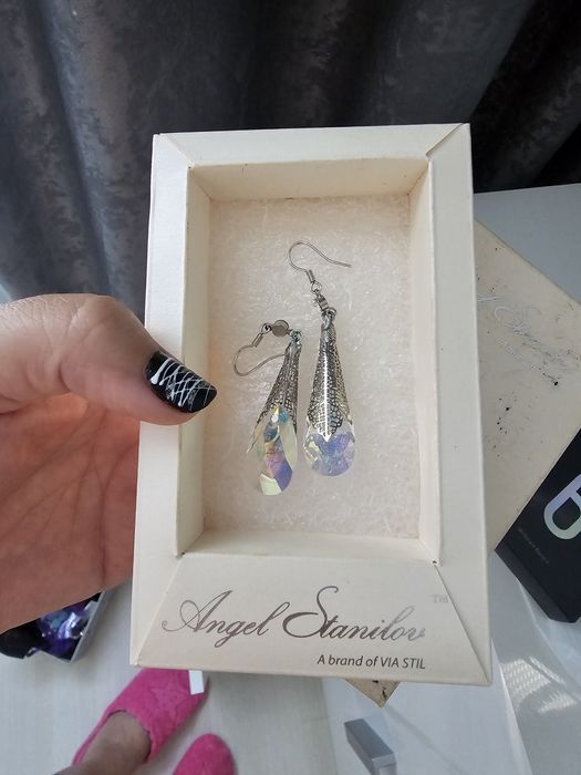 Сребърни обеци със Сваровски