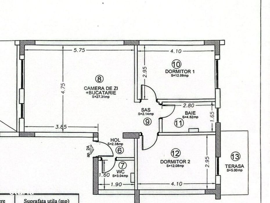 Apartament 3 camere, 64 mp, zona Semicentral
