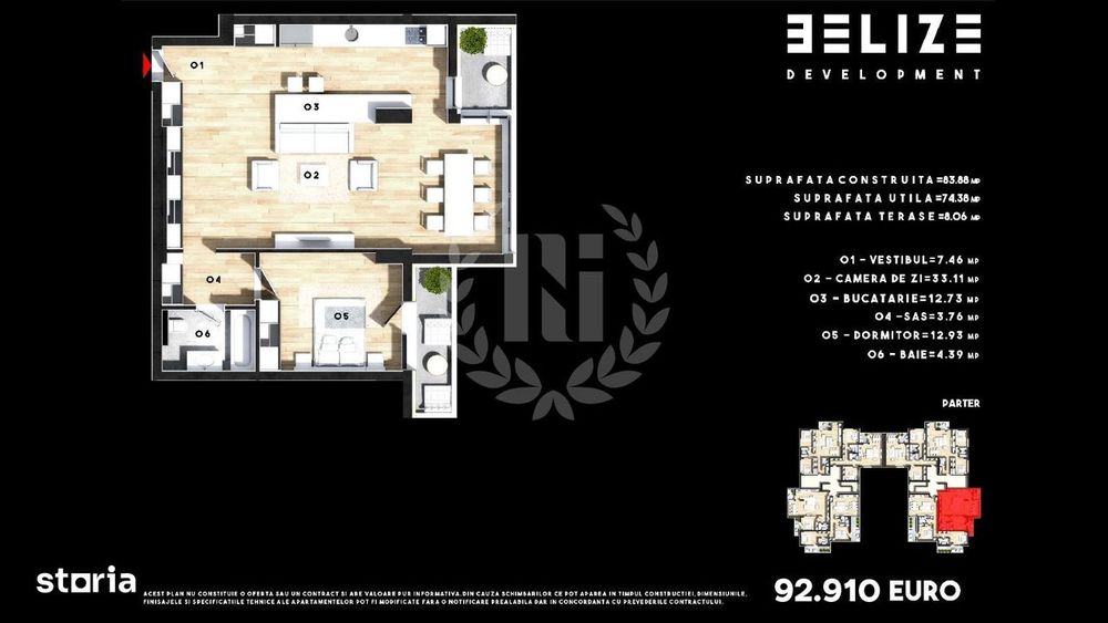Apartament 2 Camere 2 Balcoane 74 Mp — fotografia 1