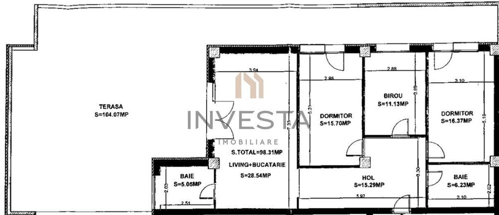 Penthouse modern 98 mp cu terasa spectaculoasa de 104 mp, zona Marasti