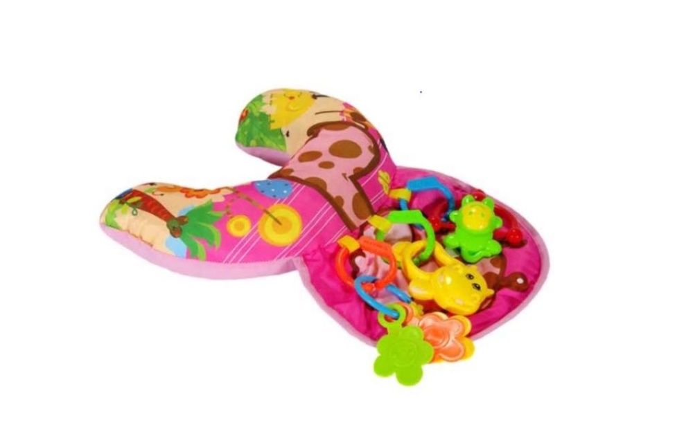 Активна възглавница с играчки, Розов, 0+ месеца