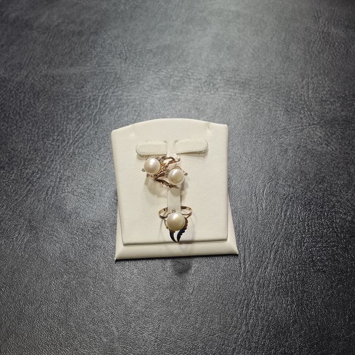 Комплект Золотой с Бриллиантами Жемчуг