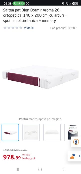 Saltea Bien Dormir Aroma 26 cm