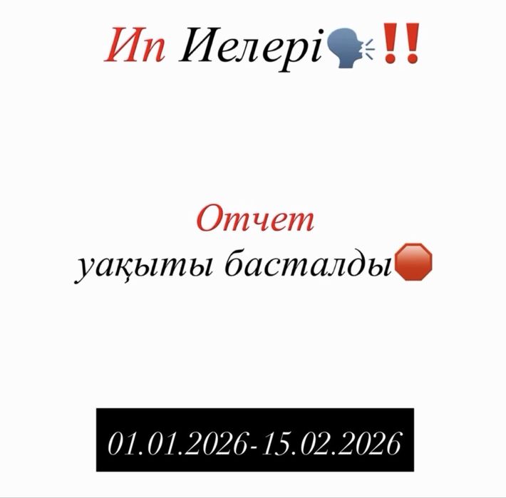 ИП отчет тапсыру/ашу/жабу