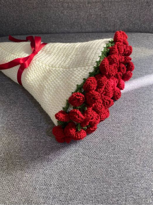 Одеяло цветы, букет плед подарок