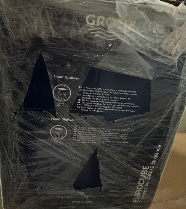 Set sistem de dus Grohe Eurocube, încastrat, 250mm, 1 functie, crom