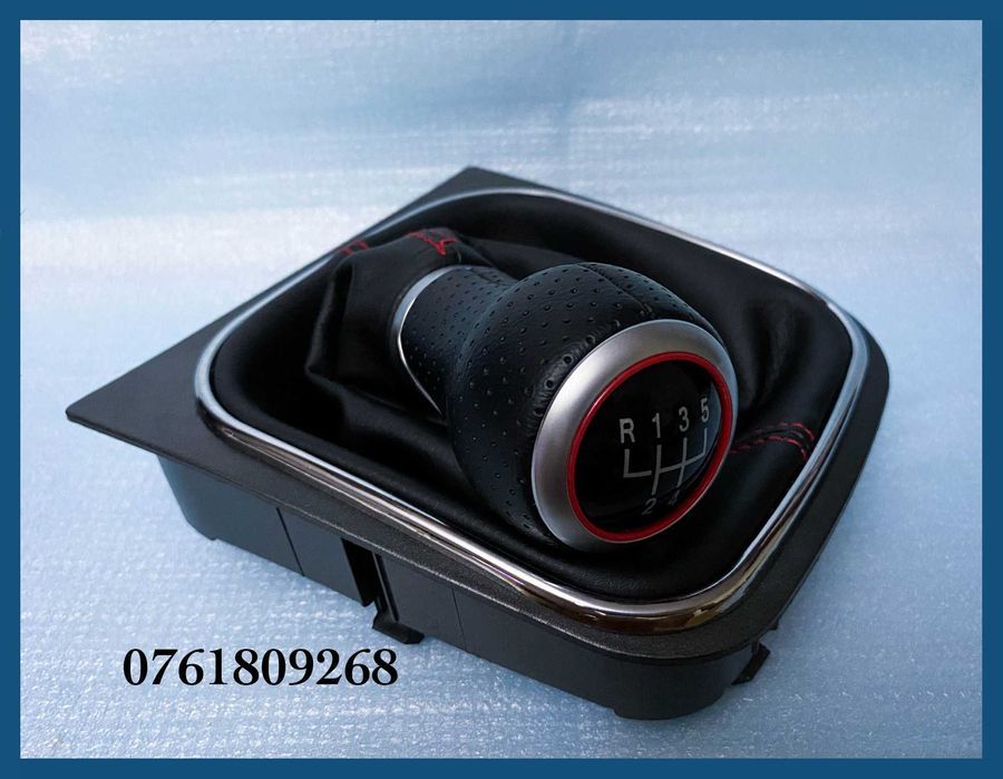 Manson + nuca schimbator PIELE VW Golf 5 6 Jetta Scirocco 5T / 6T ROSU